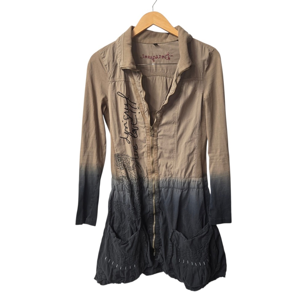 ✨ Desigual Jacket Full Zip Y2K Pockets‎ Medium Embroidered